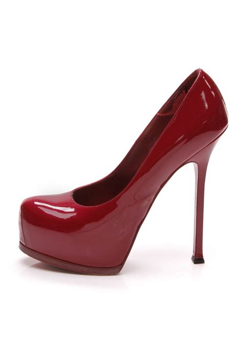 ysl pumps red|YSL platform pumps.